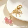 Llavero de Cereza de Cristal Transfronterizo Colgante Dulce de Lazo Decoración para Bolso de Niña Encanto Pequeño