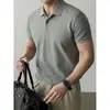 Camiseta Hengyuanxiang 100% Algodão Masculina Verão 2026 Nova Cor Sólida Camisa POLO Camiseta de Algodão Masculina Top Masculino