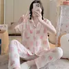 Pijama para Mujer Verano Tejido Algodón Burbuja Tela Arrugada Estilo Princesa Ins Lindo Conjunto de Pantalones Cortos y Camiseta de Manga Corta Ropa de Casa Delgada