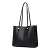Bolsa Tote Transfronteiriça de Comércio Exterior com Padrão de Couro de Vaca Dupla Bolsa Geral Atmosférica Simples Grande Bolsa Feminina com Padrão de Lichia Bolsa de Ombro