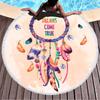 Chal de Protección Solar Pluma Transfronterizo para la Playa Toalla de Playa Redonda con Borlas de Microfibra Manta para Sentarse de Yoga Toalla de Baño de Secado Rápido