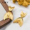 Brincos de estilo rabo de peixe de design de moda transfronteiriços banhados a aço inoxidável banhado a ouro 18K Retro brincos elegantes de alta qualidade