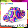 Fabricante de suministros de alta calidad para fiestas sombrero de copa fluorescente impreso en PVC sombrero de fiesta sombrero de baile disfraz de fiesta