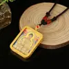 Collar Thangka Joyería Decoración Unisex Metal Al por Mayor Tradicional Nuevo Tíbet Dorado Patrón Pintado a Mano por un Lado
