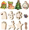 Artesanato de Natal - Decorações de Natal de Madeira DIY Círculos de Madeira para Artesanato Centros de Mesa