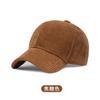 Boné de Baseball Liso de Veludo Cotelê Masculino Outono e Inverno Chapéu de Sol para Exterior Transfronteiriço Retrô Boné Bordado com Logo