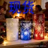 Conjunto de 3 Luzes de Vidro para Festas Hurricane Christmas Fogos de Artifício Luzes de Vidro de Fogos de Artifício Gravadas