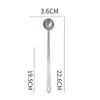 Cuchara Medidora de Acero Inoxidable 304 de Grado Alimenticio con Mango Largo y Escala para Polvo de Fruta, Granos de Café, Horneado y Condimentos