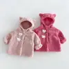 Abrigo de Peluche de Dibujos Animados para Niñas 2026 Invierno Bebé Niña Polar Espesado con Capucha de Gato zdw6721