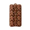 Molde de Silicone Homem de Gengibre e Biscoito de Natal 12 Cavidades para Chocolate, Assar Alimentos, Casa, DIY, Molde Fácil de Desenformar