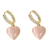 Verano Nuevo Elegante Dulce Versátil Ojo de Gato Corazón Aretes Personalidad Lujo Ligero Fresco Simple Colgantes de Pendientes Venta al por Mayor