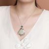 Joyería Yuebao Plata Esterlina S925 Jaspe Hetian Retro Estilo Nacional Esmalte Colgante Maitreya Loto Colgante Buda