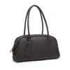2026 Nova Linha Índia Bolsa de Boliche Simples Primeira Camada Couro Bovino TC Ombro Único Axila Boston Bolsa Feminina