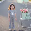 Conjunto Casual Versátil Lindo de Manga Corta Nuevo Verano 2026 para Niñas Pequeñas y Medianas, Conjunto de Ropa Infantil de Dos Piezas