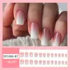 Parches Removibles para Uñas con Gradiente Rosa y Blanco Casuales, Parches para Uñas Suaves y Dulces, Productos Terminados, Uñas Portátiles de Venta Caliente Transfronteriza