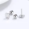 Brincos de Parafuso Trevo de Quatro Folhas Femininos Prata de Lei 925 Simples Design de Nicho Ins Fivela de Parafuso Folha de Bordo Tachinha de Orelha Decoração Elegante