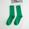 Calcetines para Mujer Transfronterizos, Calcetines de Color Sólido, Calcetines de Media Pantorrilla para Mujer, Calcetines Holgados Zhuji, Calcetines de Color Algodón de Azúcar para Mujer, Venta al por Mayor de Fábrica Coloridos