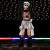 Ropa de Hip-Hop de Moda para Chicas de Jazz Grupo de Chicas de Moda Pasarela Ropa de Baile con Lentejuelas Disfraces de Jazz para Actuaciones Callejeras de Chicas