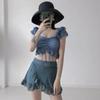 Traje de Banho Novo Estilo 2026 para Mulheres, Estilo Fada, Esconde Barriga, Emagrecedor, Conservador, Doce e Fofo Estilo Saia para Estudantes, Super Estilo Fada