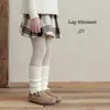 Zapatos y calcetines para niñas, otoño e invierno, con ribete de encaje, diseño a rayas, engrosados para abrigar, perfectos con leggings, calentadores de piernas hasta la pantorrilla