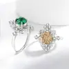 Anillos de Estilo Vintage de Alta Venta en Transmisión en Vivo con Piedras Preciosas de Colores, Chapados en Oro, Incrustados con Diamantes de Alto Carbono, Anillos de Joyería de Moda