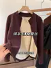Sudadera Cardigan Gruesa de Terciopelo Alemán con Doble Cremallera y Cuello Alto para Mujer, Adecuada para Otoño, Invierno y Primavera, Top Corto Ajustado, Chaqueta Cálida y Adelgazante