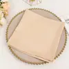 Servilleta de Tela Tejida Antiarrugas, Paño de Limpieza Plegado Forma de Flor Taza, Toalla Cuadrada Pequeña Decorativa Estilo Americano Naranja-Rojo para Banquete de Boda de Hotel