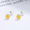 Brincos de Rosca Face Sorridente de Prata Esterlina 925 Femininos Verão Nova Moda Simples Versátil Studs de Cartilagem Ear Bone Nails ins Joias de Orelha Doces Cool