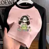 Camiseta de Manga Larga con Bloques de Color y Cuello Redondo para Niña 2026 Otoño/Invierno Nueva Llegada Mediana a Grande Infantil Cálida Versátil Casual Camiseta Base