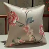 Nueva Funda de Cojín Bordada Pesada China Floración de Peonías Riqueza y Prosperidad Satén Cojín Sala de Estar Sofá Sala de Té Sala de Muestras Cojín Decorativo