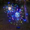 Luzes de Fogos de Artifício Solares à Prova d'Água para Exterior, Luzes Decorativas de Paisagem de Fio de Cobre para Pátio, Jardim de Flores e Gramado