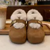 Sandálias femininas Birkenstock estilo retrô com salto oculto, nova coleção de inverno 2026, forradas com fleece para aquecimento, botas de neve slip-on com forro felpudo