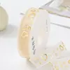 Fita de Malha Chiffon Sonhadora 2,5cm Fita com Estampagem a Quente Estrela Coração Fita de Gaze Dia dos Namorados Bolo Flor Caixa de Presente