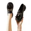 Nuevos zapatos de tacón bajo para mujer 2026 primavera y otoño versátiles moda uniforme suela gruesa mocasines retro estilo británico zapatos pequeños de cuero para mujer