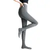 Leggings de hilo vertical de algodón fino de primavera y otoño para mujer, ropa exterior de alta elasticidad, pantalones ajustados de una pieza, pantimedias negras para el pie