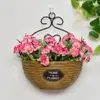 Cestas de Flores de Parede, Vasos de Flores, Cestas Suspensas, Decorações de Parede Tecidas para Interior e Exterior, Tecelagem de Bambu de Parede, Arte em Rattan Puramente Feita à Mão, Rattan de Imitação
