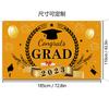 Nueva pancarta de la temporada de graduación de Amazon con fondo de tela con tema de oro negro, pancarta de graduación, pancarta de puerta, pareado para mapear la producción