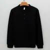 Jaqueta masculina casual retrô de alta qualidade com forro de fleece de 430g, gola henley, moletom quente de cor sólida com mangas compridas, moderno