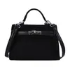 Nova Bolsa Kelly Suede Fosco 2026 para Mulheres, Bolsa de Ombro Único Transversal, Bolsa de Mão Versátil de Alta Qualidade, Bolsa Quadrada Pequena Vintage
