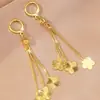 Pendientes de Borla con Flor Dorada Pequeña Estilo Coreano Chapados en Oro Estilo Ins Venta Caliente Transfronteriza Suministro en Vivo para Celebridades de Internet de Mujeres Lujo Ligero