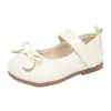 Zapatos de Princesa Estilo Coreano para Niñas, Colección Primavera 2026, Elegantes Zapatos de Cuero con Tacón Cuadrado Poco Profundo y Lazo, Suelas Suaves, Zapatos Individuales Cómodos y Únicos