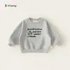 Sudadera Casual Infantil Bangxuan Estilo Coreano Gris Sudadera de Manga Raglán para Niños Pequeños Top para Niñas Holgado Ropa de Otoño para Niños