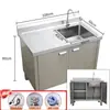 Gabinete de Cocina de Acero Inoxidable 304 Estilo Gabinete Fregadero Lavado de Manos Lavado de Verduras Fregadero de Gabinete Integrado Plataforma de Fregadero de un Solo Tazón