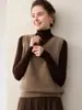 Crie um look estiloso~ Colete de Cashmere Puro para Mulheres Outono Inverno Cardigã Gola V Suéter Quente Peça para sobrepor Malha Versátil
