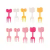 Mini Señal Decorativa de Bento de Dibujos Animados Señal de Bolas de Arroz Gato KT Animal Lindo Tenedor de Fruta para Bebé Tenedor Decorativo para Pastel y Postre