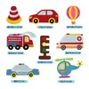 Veículo de Transporte de Tecido Não Tecido Adesivos de Parede para Educação Infantil Canto da Área Decorativa Infantil Brinquedos Educacionais e Materiais Didáticos