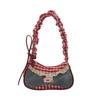 Bolso de Hombro Versátil de Bloques de Color a la Moda para Debajo del Brazo 2026 Verano Nuevo Bolso de Moda para Mujer Bolso de Mano Elegante a Cuadros para Niñas