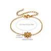 Pulseira Popular Transfronteiriça de Flor com Zircônia Cravejada de Diamante Corrente de Estrela de Aço Inoxidável Joia de Mão de Alta Qualidade Joias Atacado