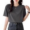 Playera de Manga Corta para Mujer Tencel Romano Manga Media Top de Seda Helada Cuello Redondo Verano Cubre Vientre Sensación Fresca y Cubre Carne Moda de Verano