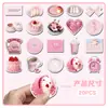 20 Piezas de Imanes para Refrigerador Estilo Rosa Ins Transfronterizos Venta Caliente Pequeños Frescos Corazón de Chica DIY Magnéticos Magnéticos Imanes Suaves Venta al por Mayor